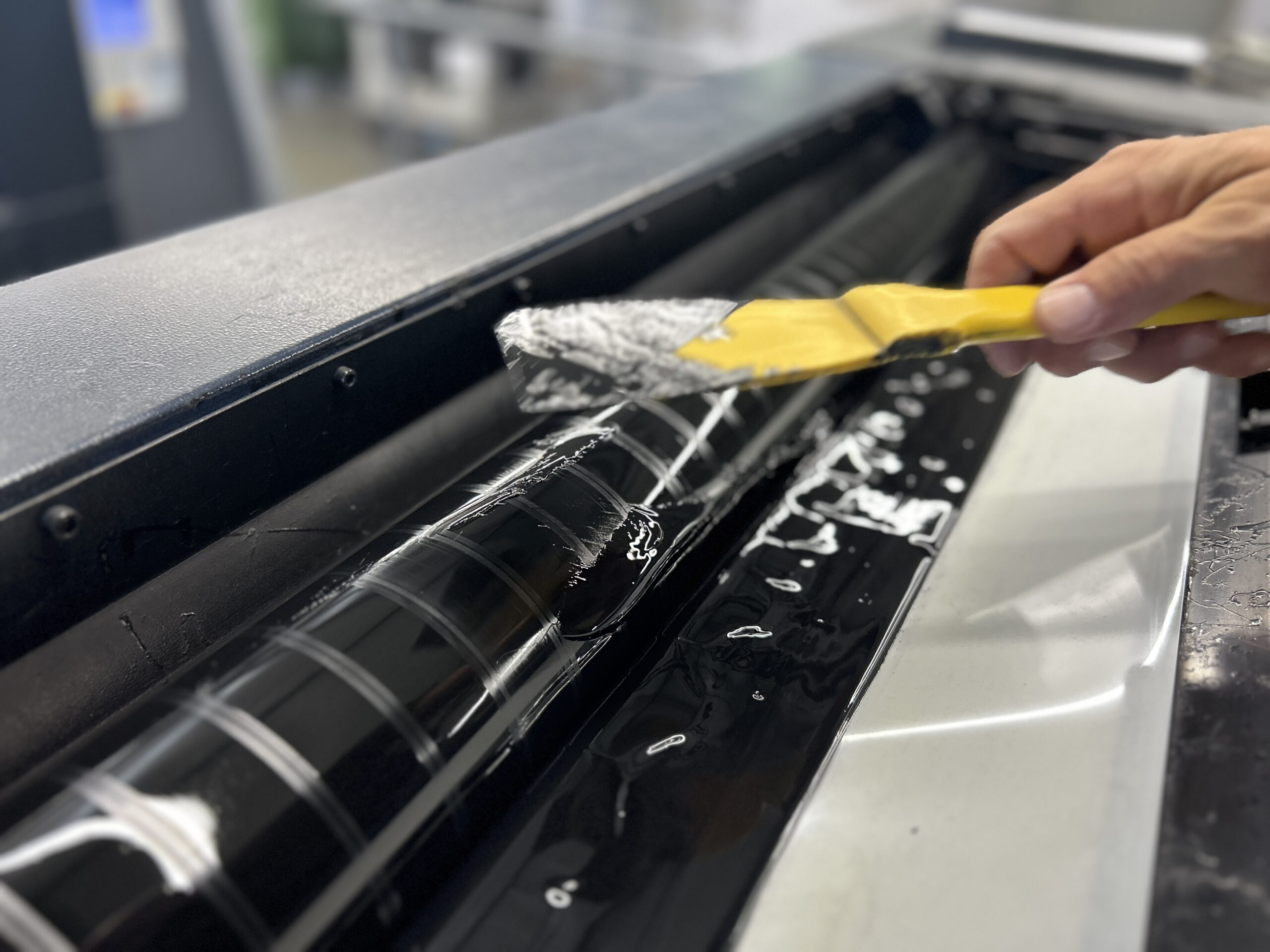 Two people discussing and choosing color palettes for interior design projects.